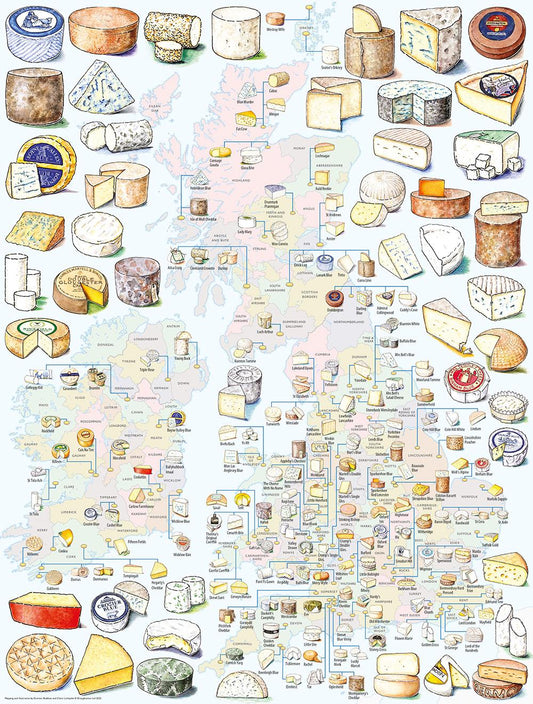 Cheese Map of Great Britain and Ireland 1000 Piece Jigsaw Puzzle