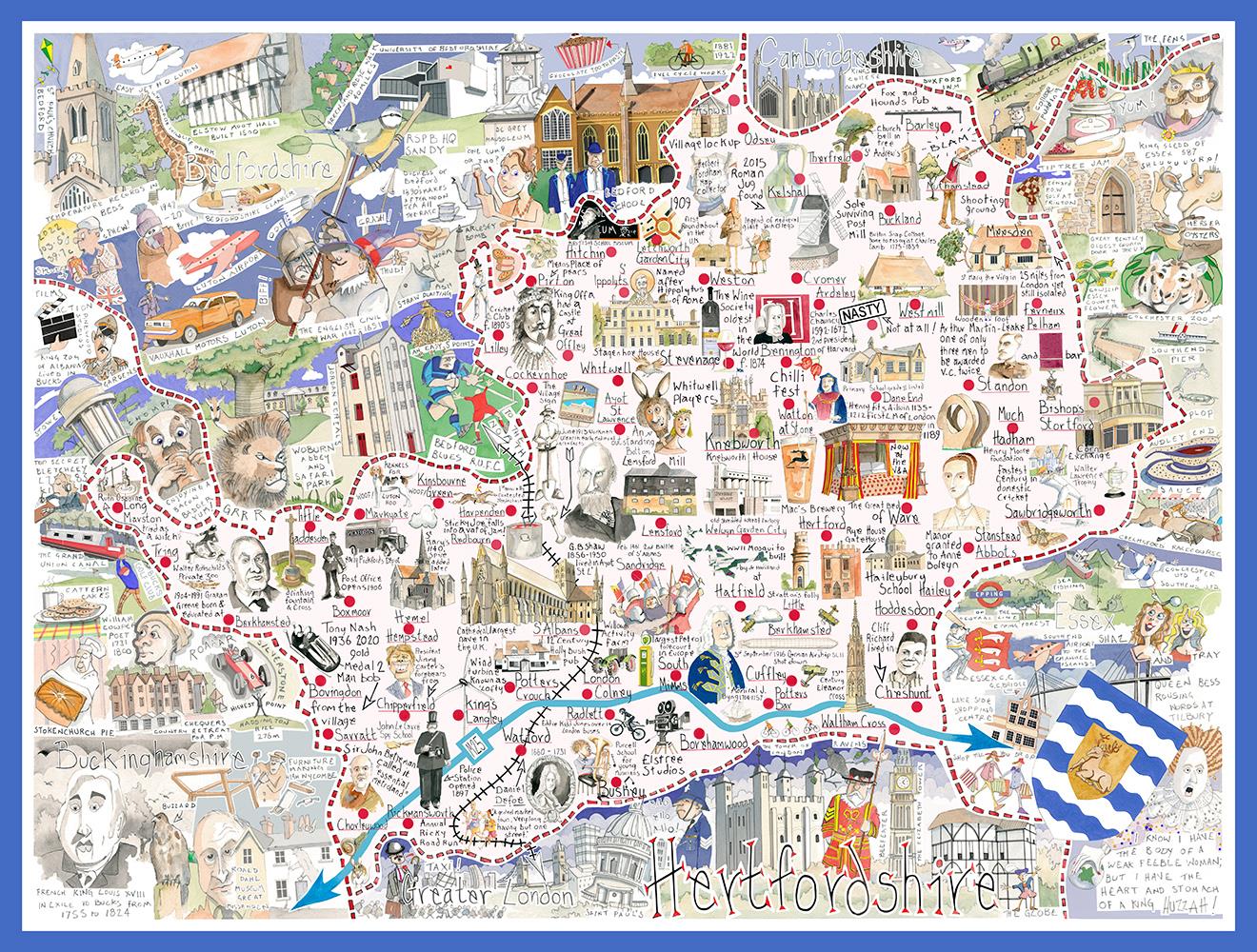 Hertfordshire- Tim Bulmer 1000 Piece Jigsaw Puzzle