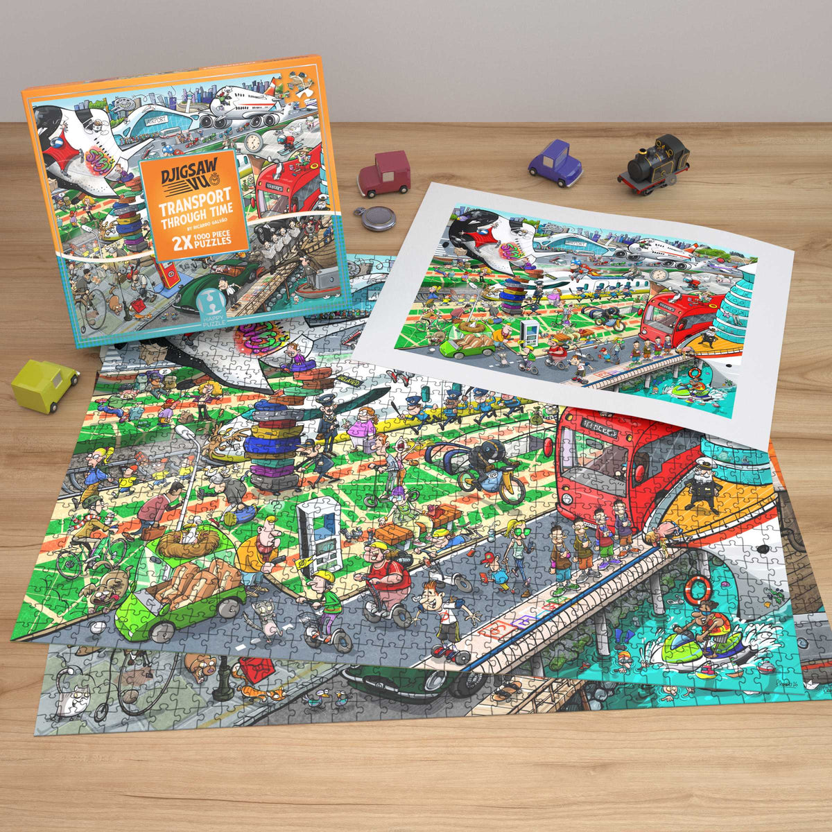 Djigsaw Vu Transport Through Time 2 x 1000 Piece Jigsaw Puzzle