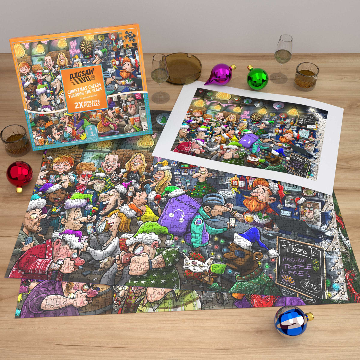 Djigsaw Vu Christmas Cheers Through the Years 2 x 1000 Piece Jigsaw Puzzle