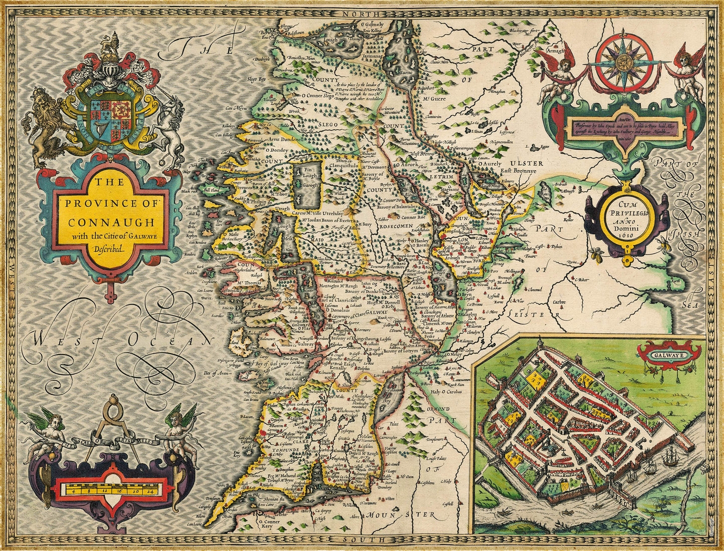 Connaugh Historical Ireland Map 1000 Piece Jigsaw Puzzle (1610)
