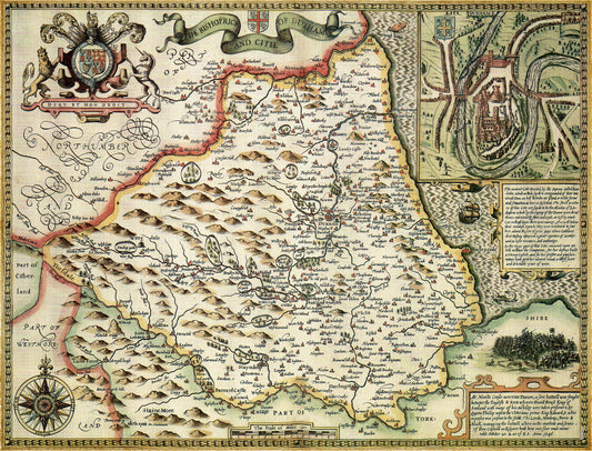 Durham Historical Map 1000 Piece Jigsaw Puzzle (1610) - John Speed