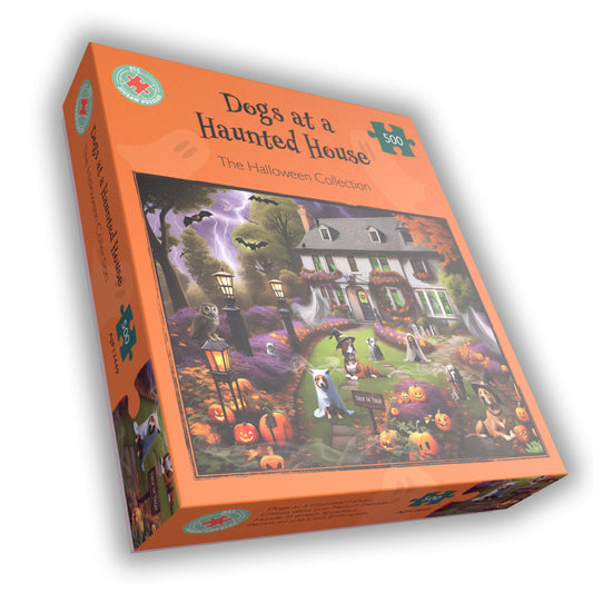 Dogs at a Haunted House 500 Piece Jigsaw Puzzle