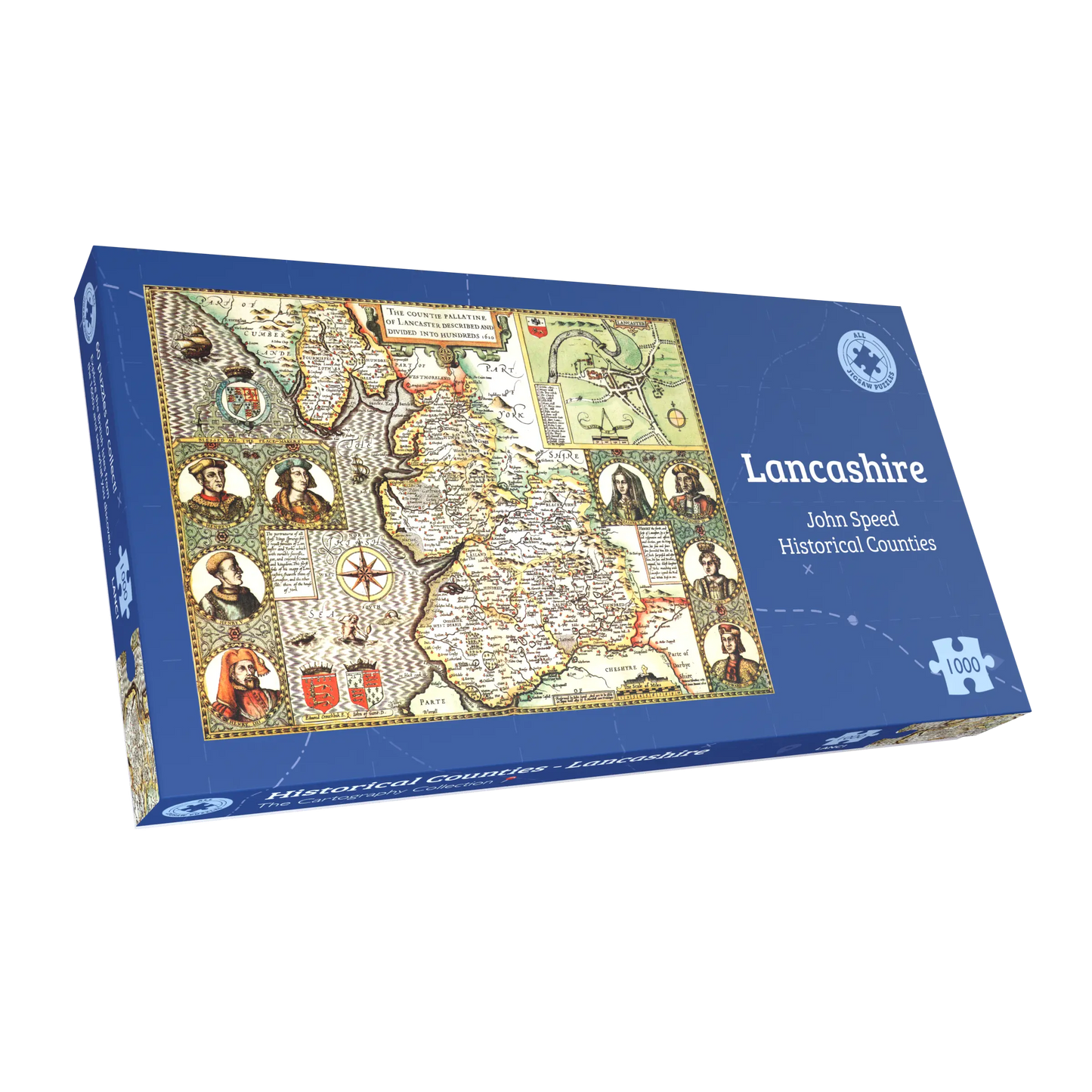 Lancashire Historical Map 1000 Piece Jigsaw Puzzle (1610)