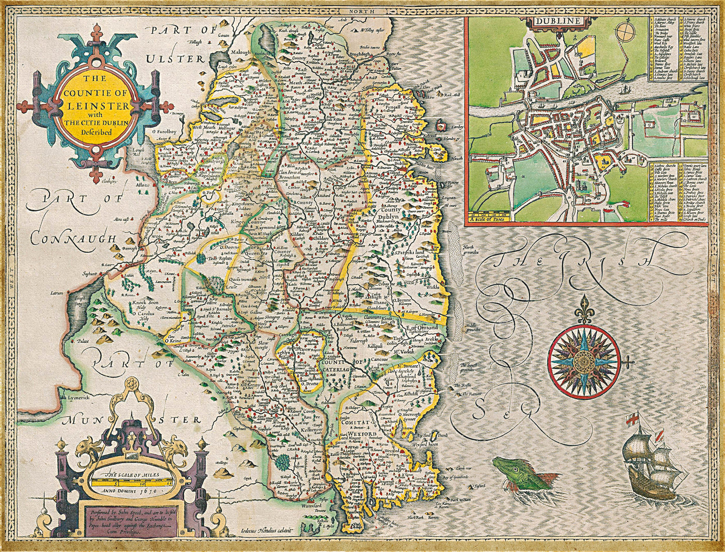Leinster Historical Ireland Map 1000 Piece Jigsaw Puzzle (1610)