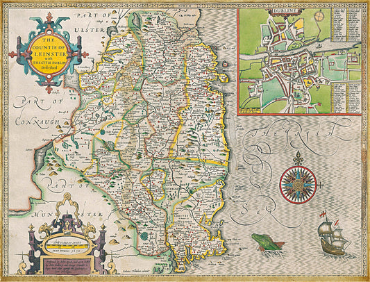 Leinster Historical Ireland Map 1000 Piece Jigsaw Puzzle (1610)