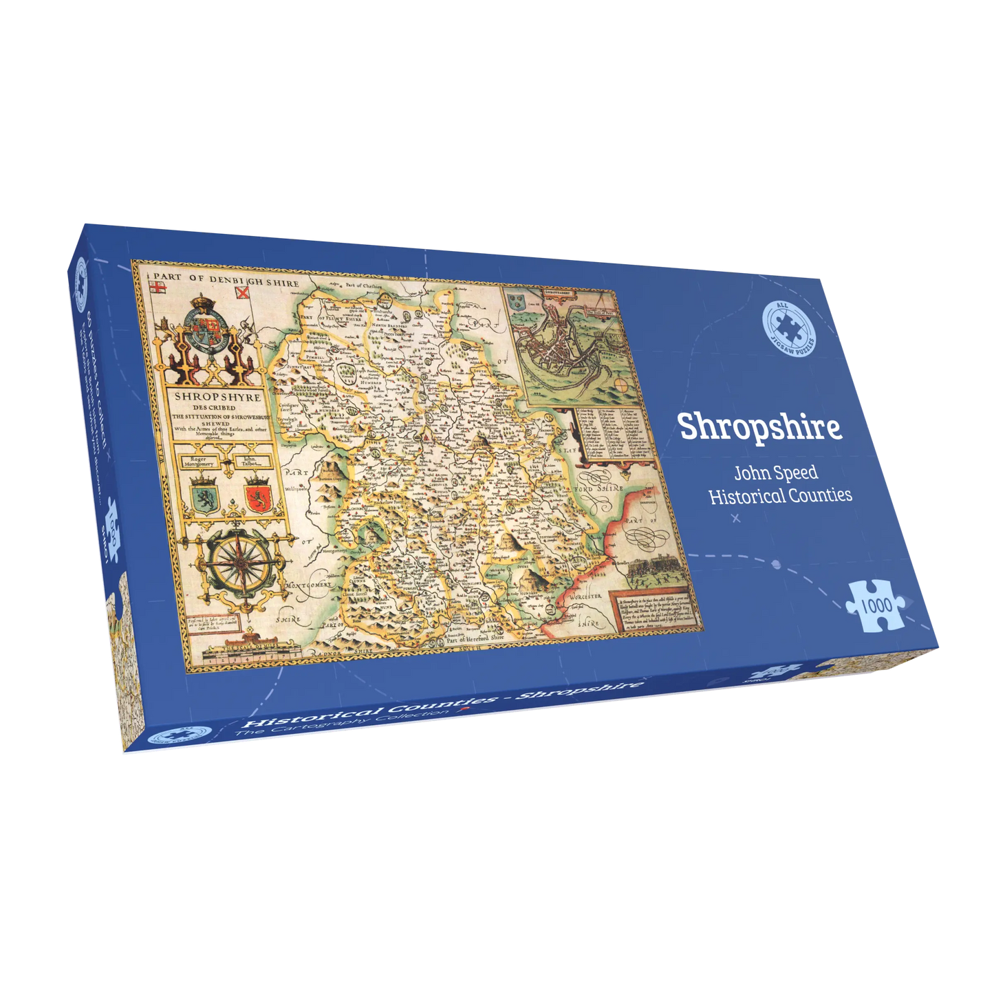 Shropshire Historical Map 1000 Piece Jigsaw Puzzle (1610)