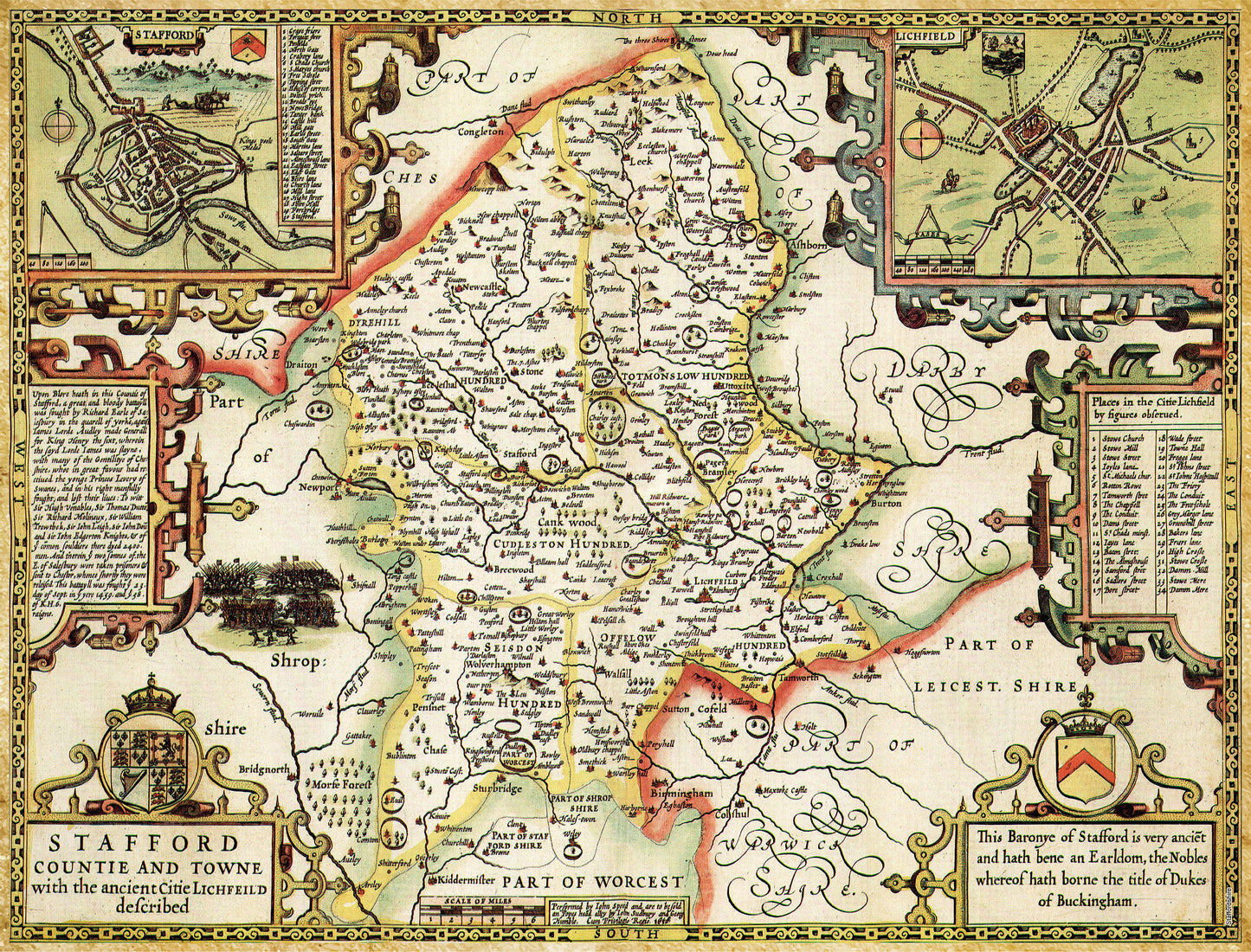 Staffordshire Historical Map 1000 Piece Jigsaw Puzzle (1610)