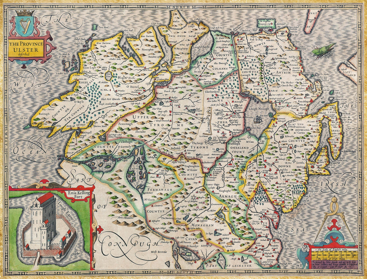 Ulster Historical Ireland Map 1000 Piece Jigsaw Puzzle (1610)