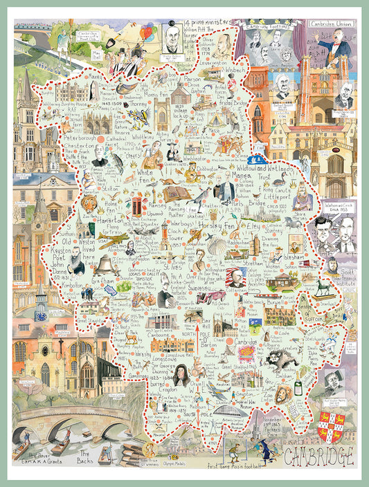 Tim Bulmer 'Map of Cambridge 1000 Piece Jigsaw Puzzle'