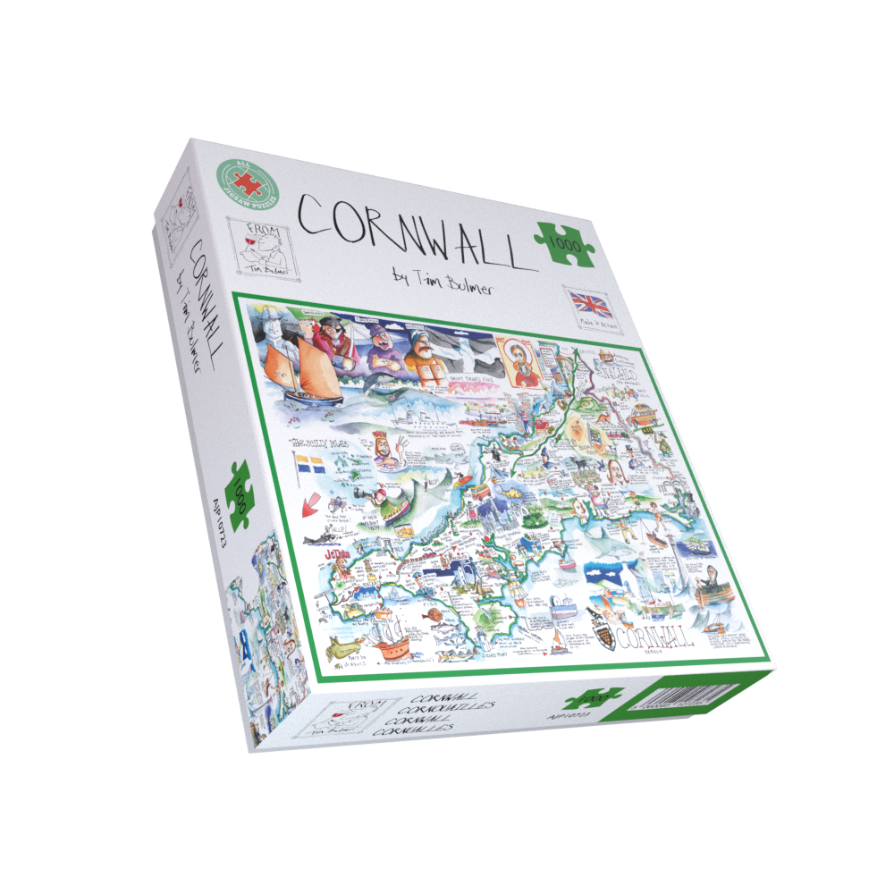 Map of Cornwall - Tim Bulmer 1000 Piece Jigsaw Puzzle