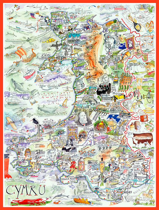 Tim Bulmer 1000 Piece Map of Wales / Cymru  Jigsaw Puzzle