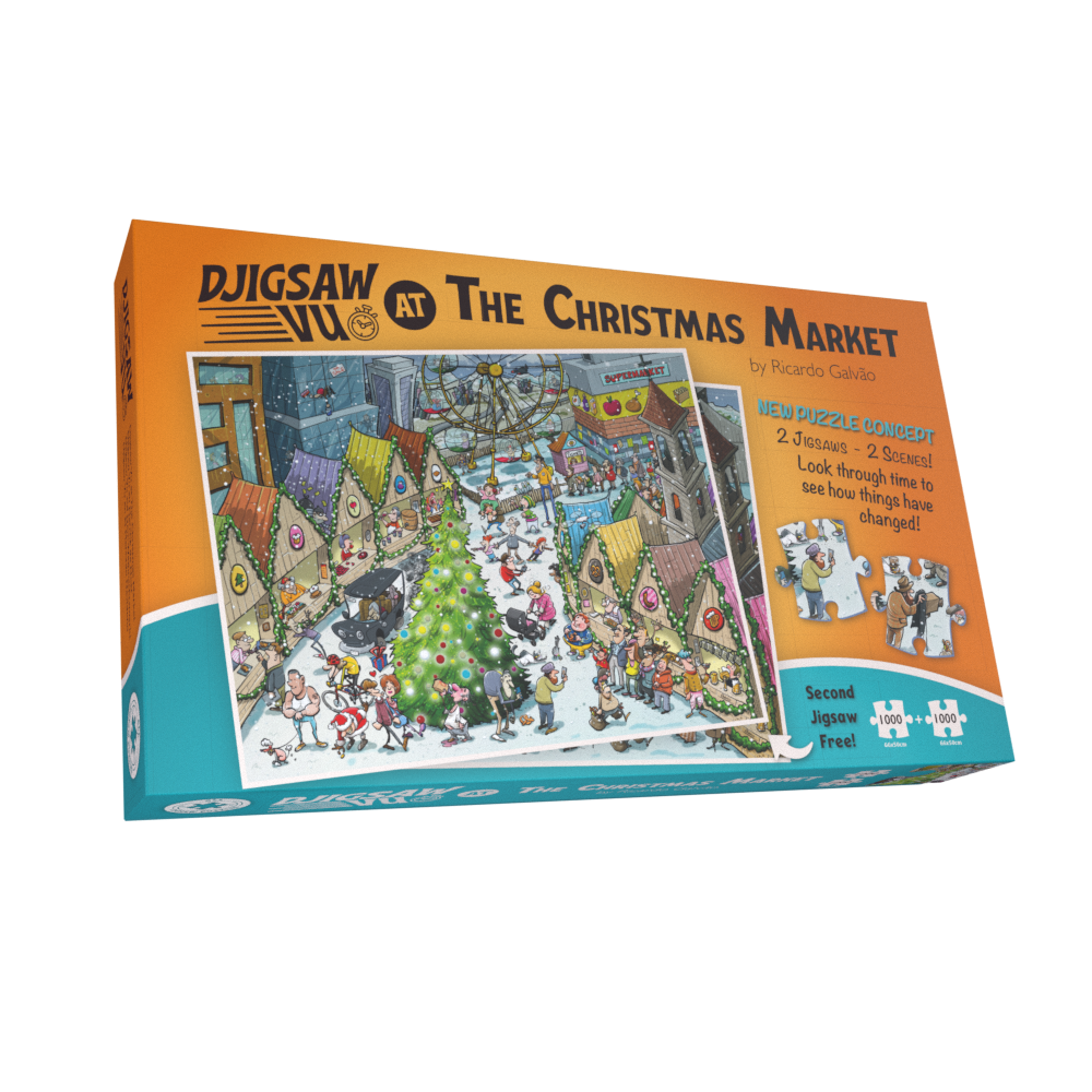 Djigsaw Vu at the Christmas Market 2 x 1000 Jigsaw Puzzles