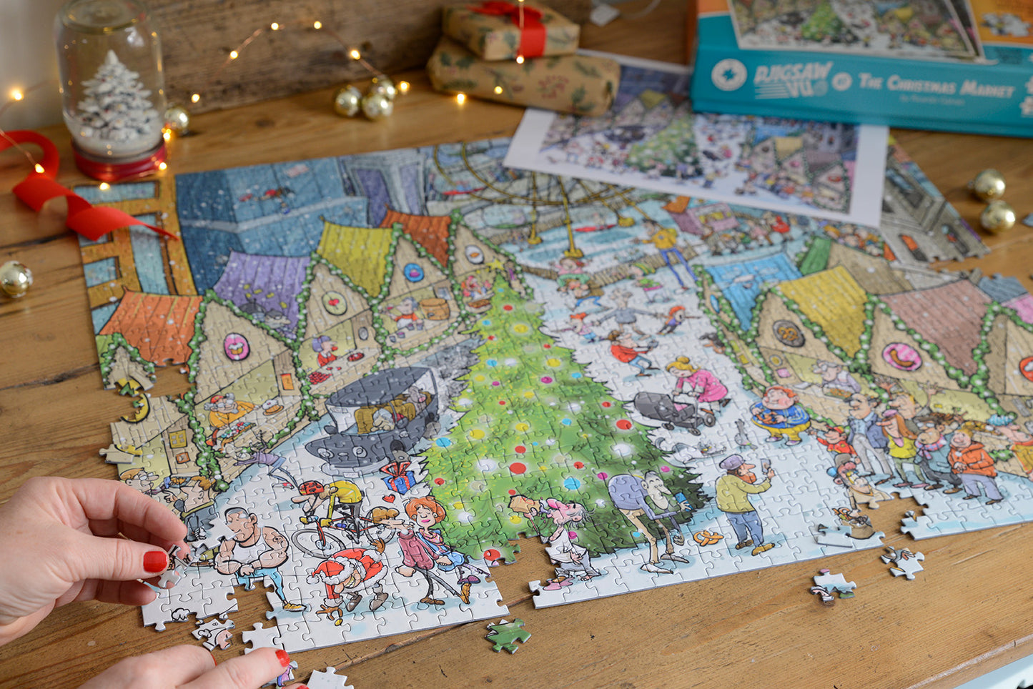 Djigsaw Vu at the Christmas Market 2 x 1000 Jigsaw Puzzles