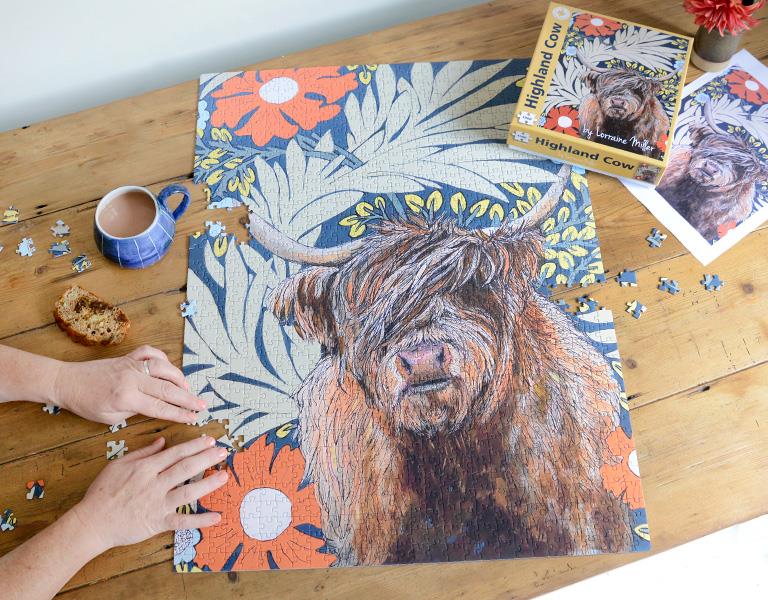 Highland Cow 1000 Piece Jigsaw Puzzle