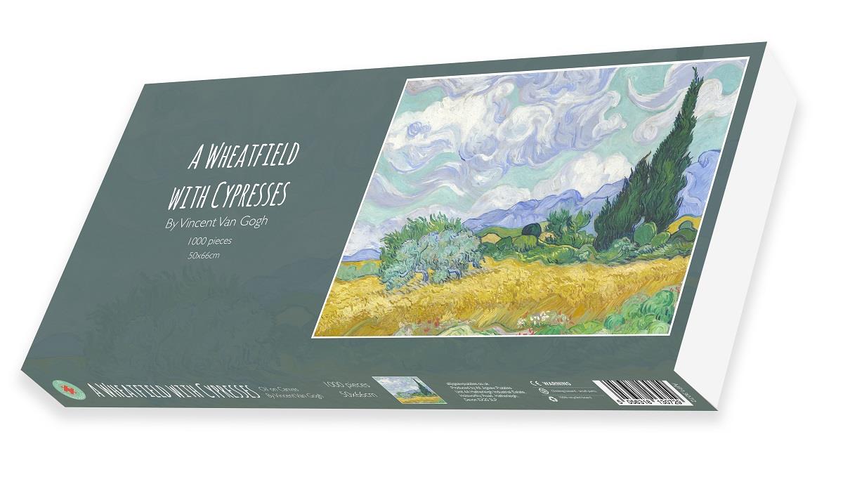 A Wheatfield, with Cypresses by Van Gogh box