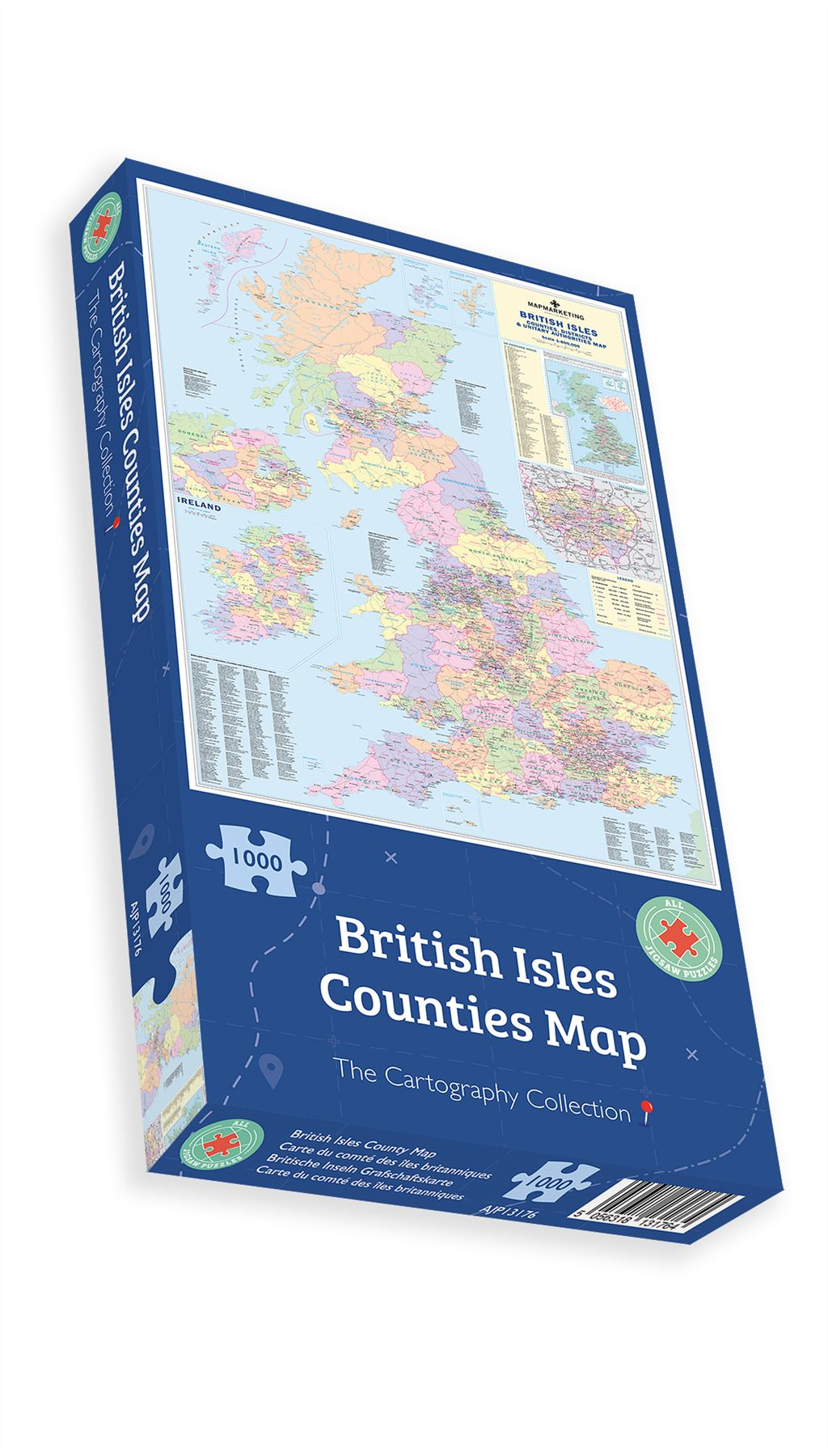 British Isles County Map 1000 Piece Jigsaw Puzzle box