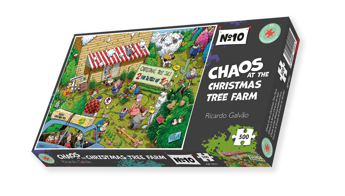 Chaos at Christmas Tree Farm - No. 10 1000 or 500 Piece Jigsaw Puzzle