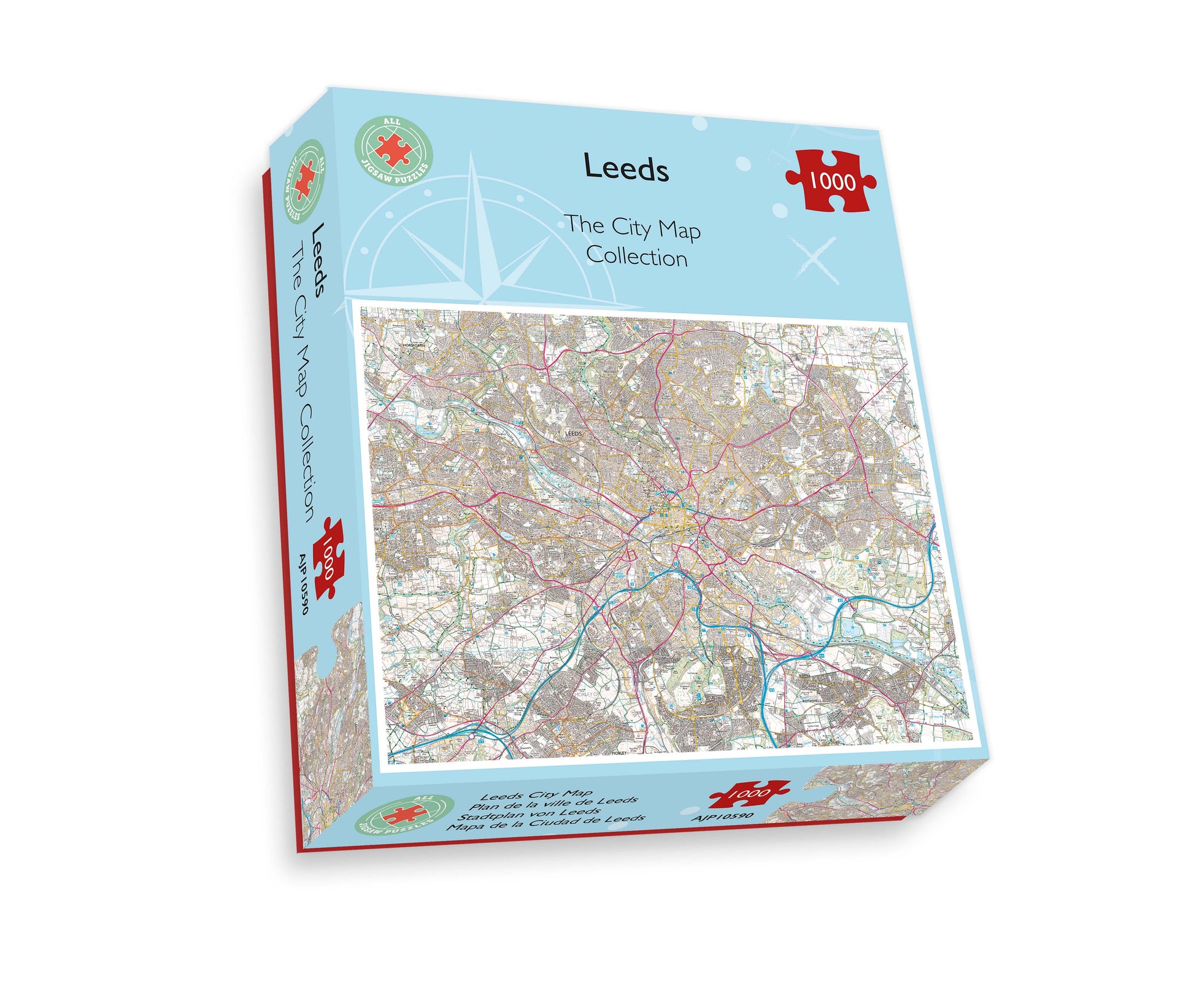 Leeds City Map 1000 Piece Jigsaw Puzzle box