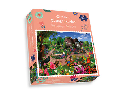 Cats in a Cottage Garden 1000 or 500 Piece Jigsaw Puzzles
