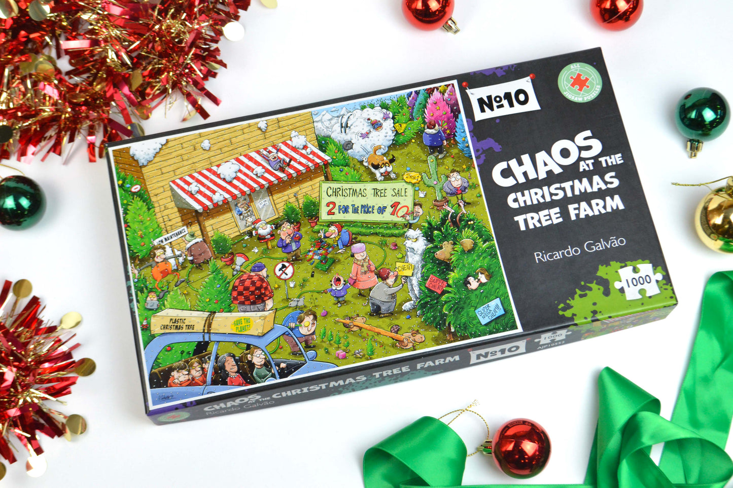 Chaos at Christmas Tree Farm - No. 10 1000 or 500 Piece Jigsaw Puzzle