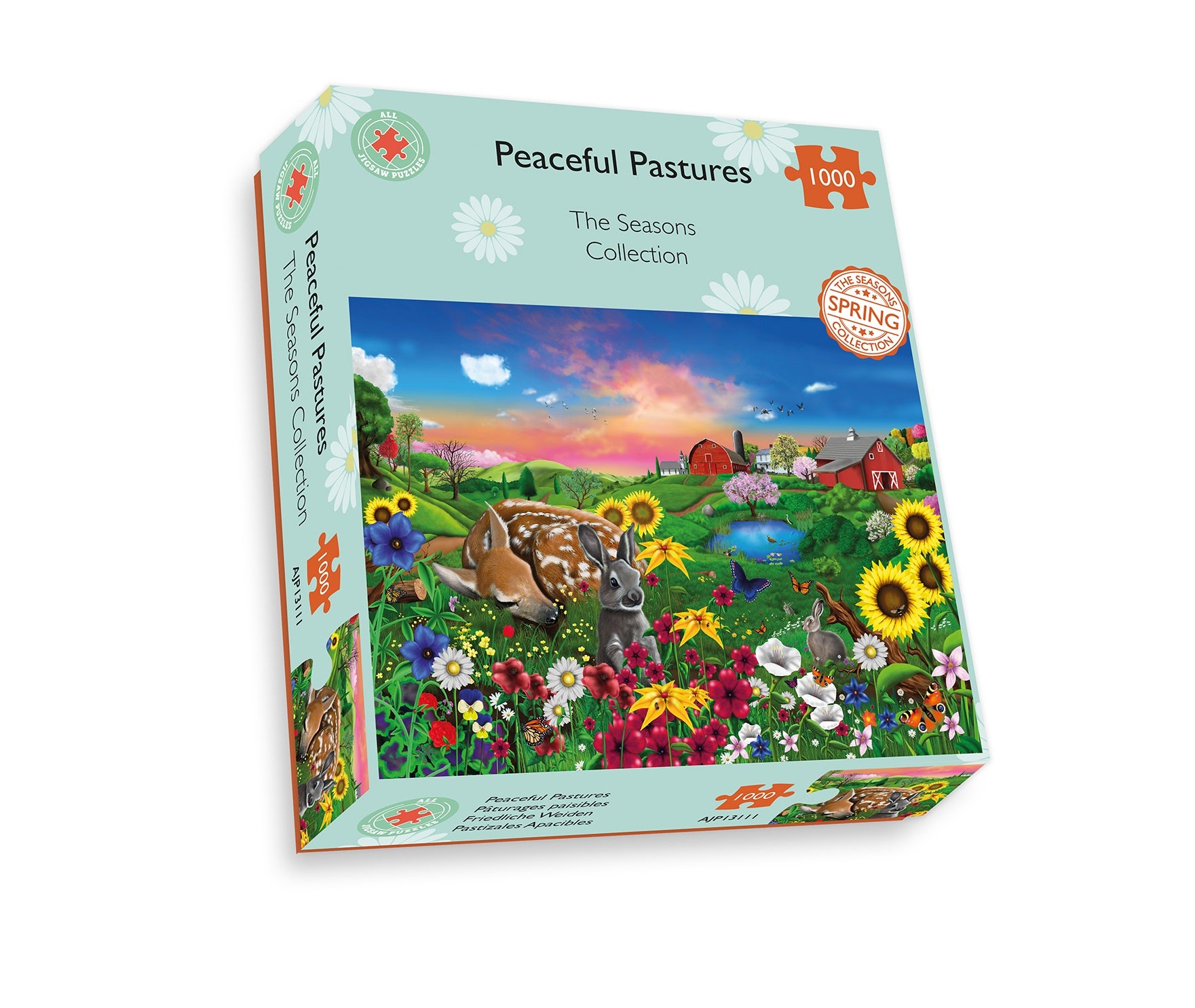 Peaceful Pastures 1000 or  500 Piece Jigsaw Puzzle box