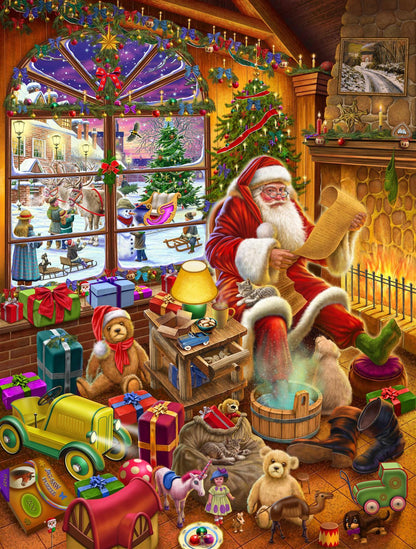 Santa's Christmas List 1000 or 500XL Piece Jigsaw Puzzle By Rudolf Farkas