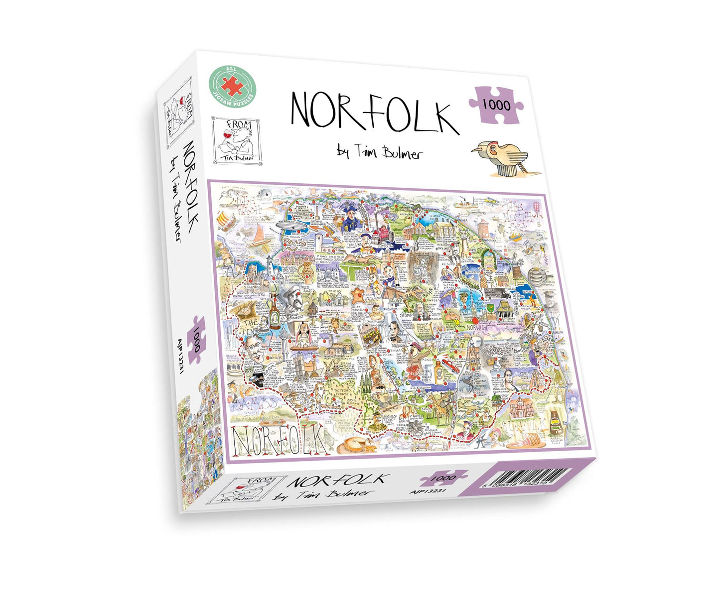 Map of Norfolk - Tim Bulmer 1000 Piece Jigsaw Puzzle