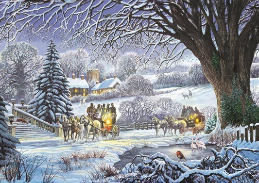 Christmas Coaches by Steve Crisp 1000 or 500 Piece Jigsaw Puzzle