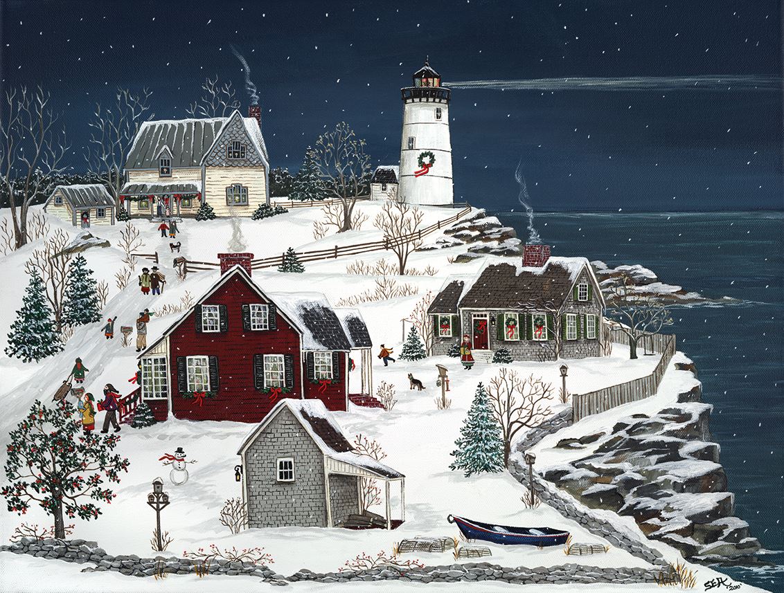 Christmas Party at the Lightkeepers 1000 or 500 Piece Jigsaw Puzzle