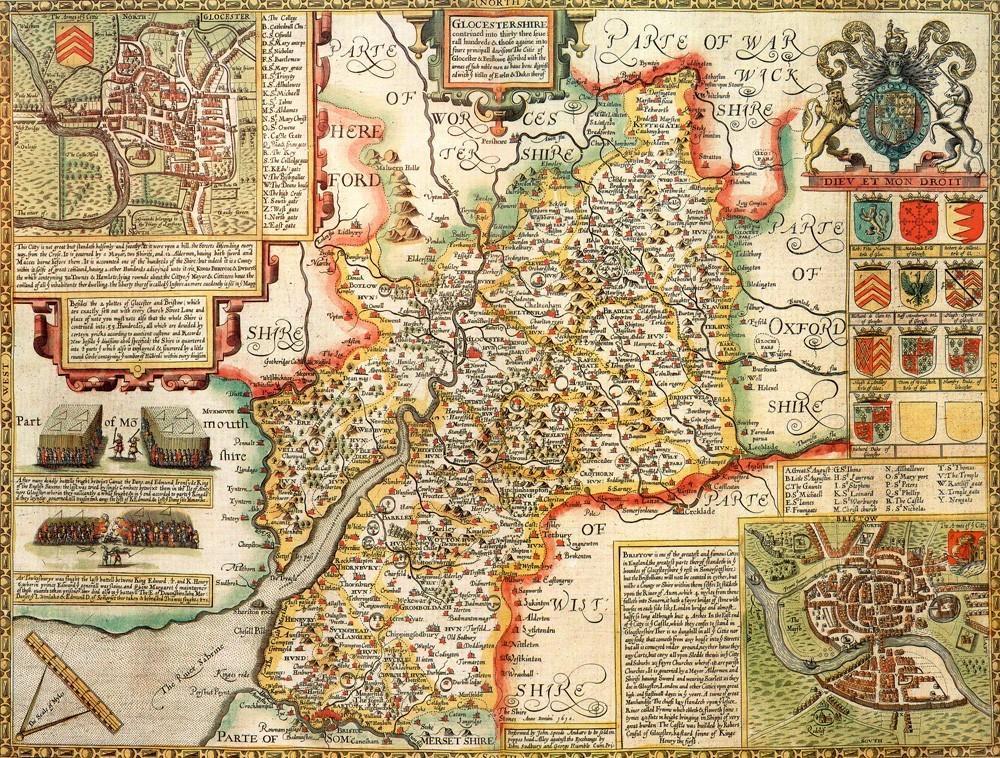 Gloucestershire Historical Map 1000 Piece Jigsaw Puzzle (1610) - All Jigsaw Puzzles UK
 - 1