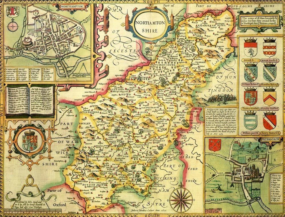 Northamptonshire Historical Map 1000 Piece Jigsaw Puzzle (1610) - All Jigsaw Puzzles UK
 - 1