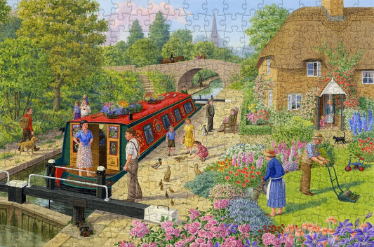Lock Keeper's Cottage - Sarah Adams - 300 Piece Wooden Jigsaw Puzzle