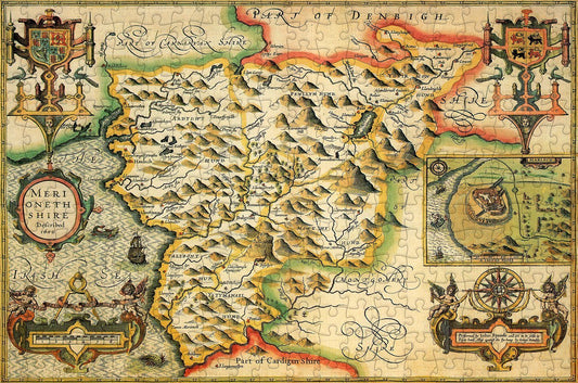 Merionethshire 1610 Historical Map 300 Piece Wooden Jigsaw Puzzle