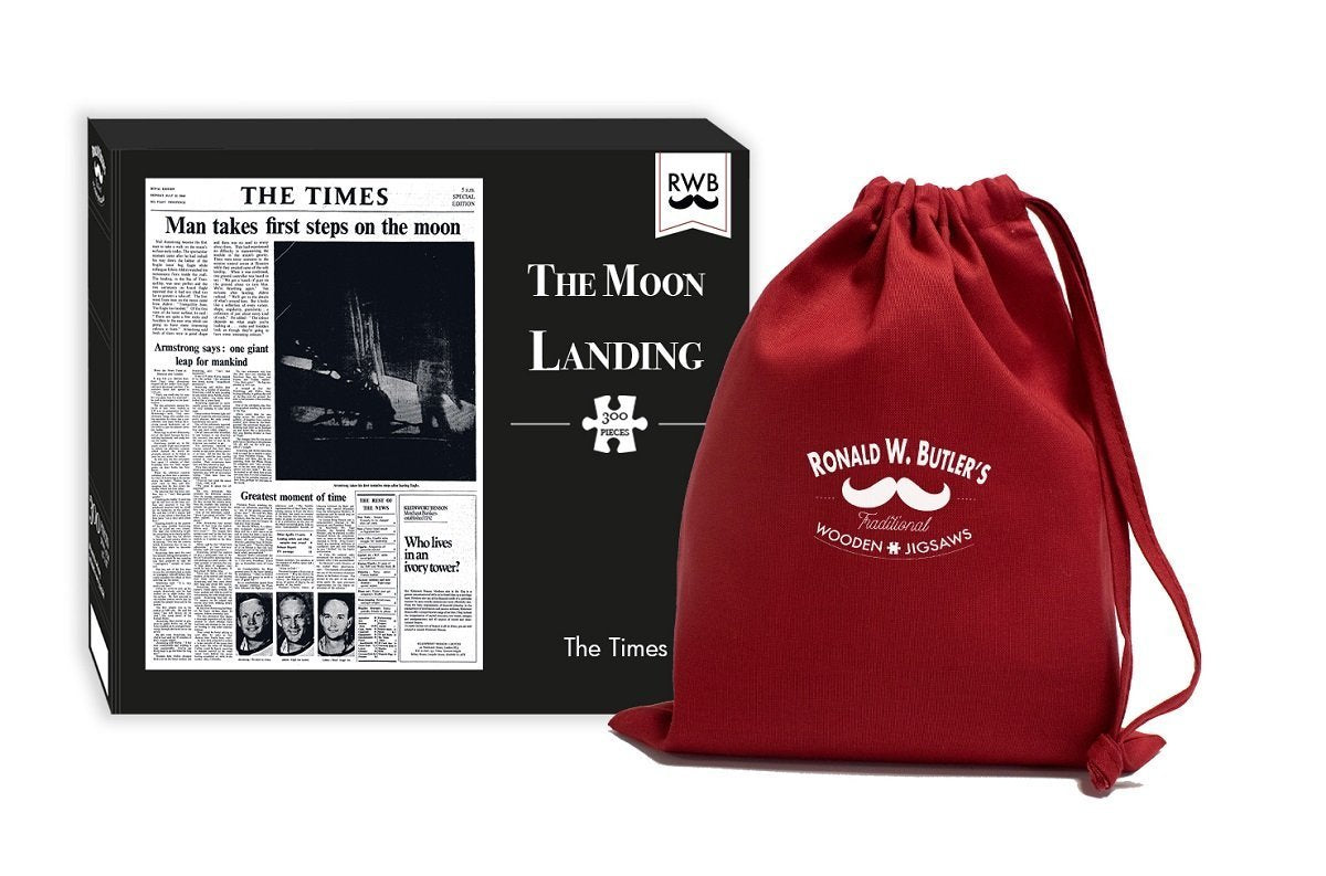 The Times Newspaper - The Moon Landing 300 Piece Wooden Jigsaw Puzzle