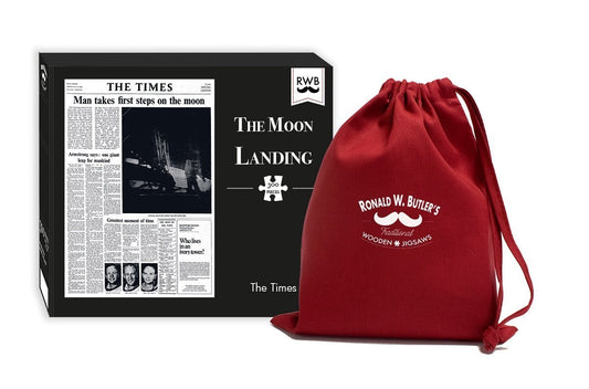 The Times Newspaper - The Moon Landing 300 Piece Wooden Jigsaw Puzzle
